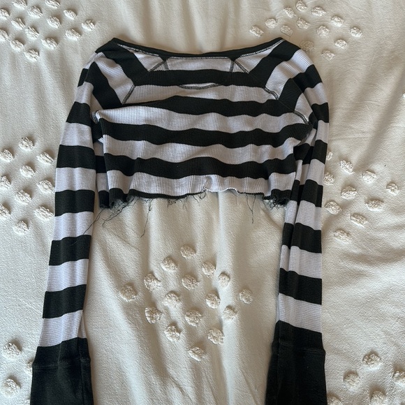 Gap Forest Green and White stripe Crop Top - Picture 2 of 3